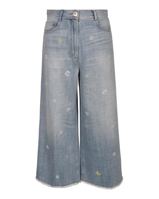 Forte Forte Denim Floral Print Straight Jeans in Blue | Lyst