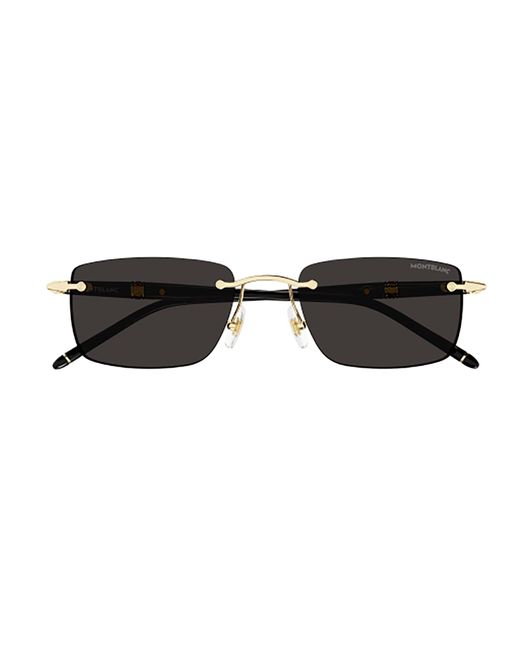 Montblanc Black Rectangle Frame Sunglasses