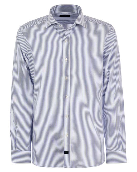 Fay Blue Shirt With French Collar for men