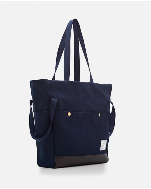 Thom Browne Blue Cotton Pocket Tote Bag for men