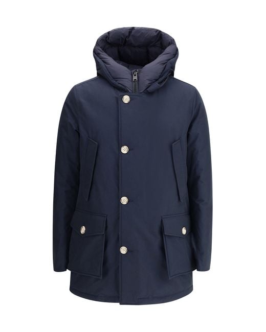 Woolrich Blue Down Jackets for men
