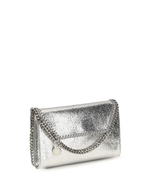Stella McCartney White Falabella Metallic Fabric Shoulder Bag Polyester