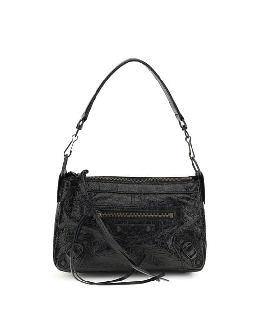 Balenciaga Black Le City Moto Mini Handbag Lamb Ovis Aries Handbags
