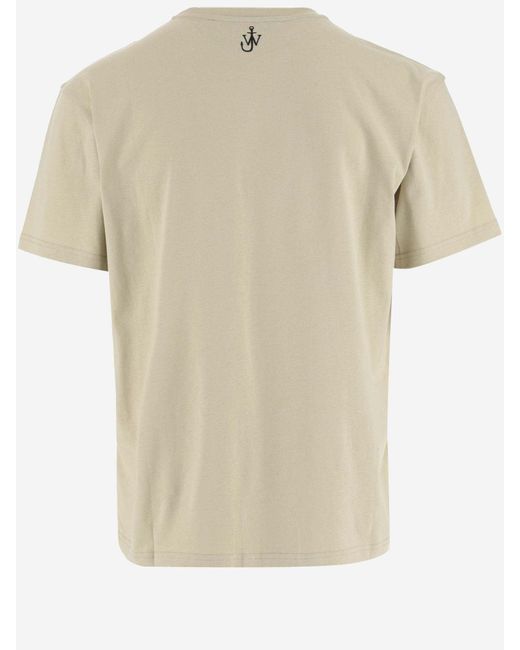 J.W. Anderson Natural Cotton T-Shirt With Graphic Print And Logo for men