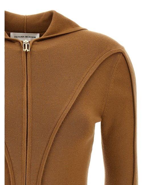 Victoria Beckham Brown Piping' Sweater