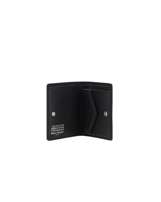 Maison Margiela Black Leather Wallet Calf Bos Taurus