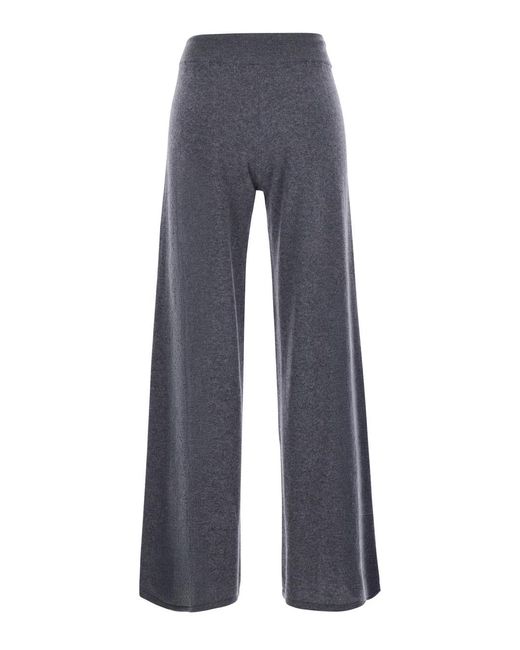 Lisa Yang Blue Trousers Sofi Cashmere Knitted