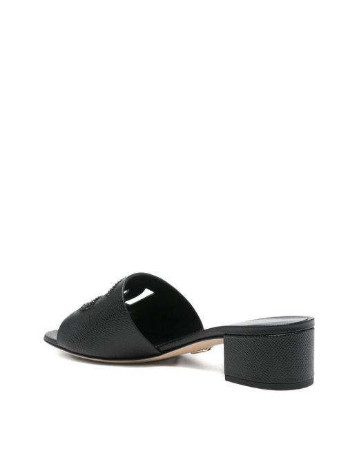 Dolce & Gabbana Black Dolce & Gabbana Dg Logo Leather Sandals