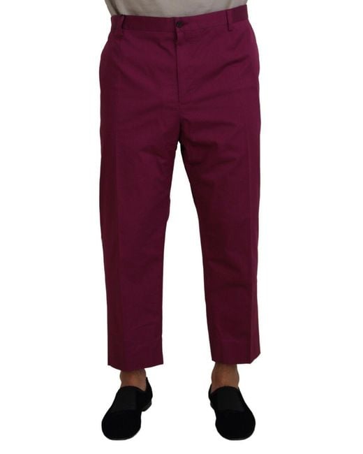 Dolce & Gabbana Red Elegant Cotton Stretch Pants for men