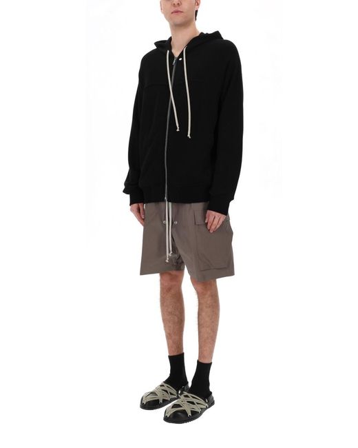 Rick Owens Black Windbreaker Sweatshirt Cotton Sweatshirts for men