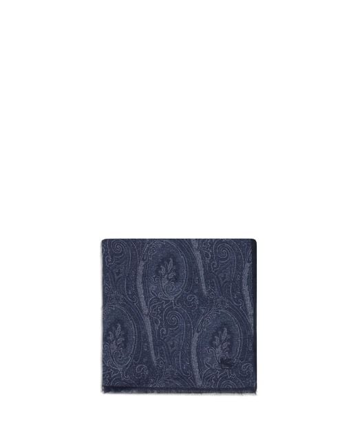 Etro Blue Paisley Scarf Modal; Kashmir/Capra Hircus for men