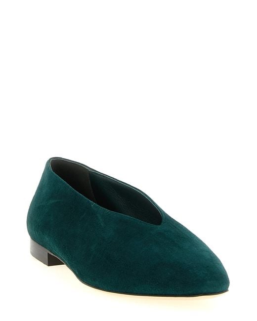 Jimmy Choo Green Leather Ballet Flats