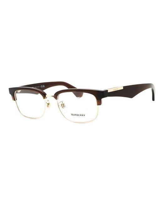 Burberry Metallic Eyeglasses Square Full Rim, Light Frame And Clear Demo Lenses Lens Be2424D4116 for men