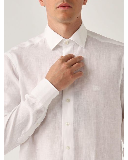 Etro Natural Shirt Roma Logo Shirt for men