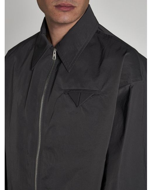 Bottega Veneta Gray Viscose And Silk-Blend Zip-Up Jacket for men