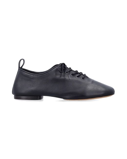 Soeur Blue Orso Soft Lambskin Lace-Up Derbies Lamb Leather Laced Shoes