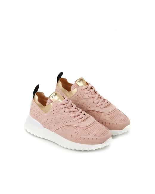 Tod's Pink Tods Suede Sneakers