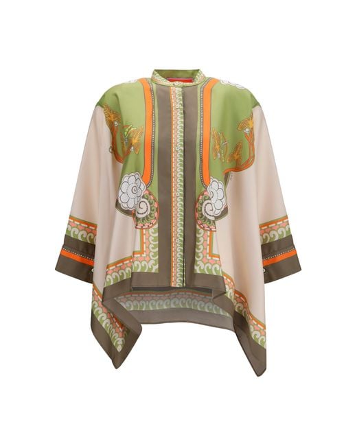 LaDoubleJ White Shirt Printed Silk Scarf