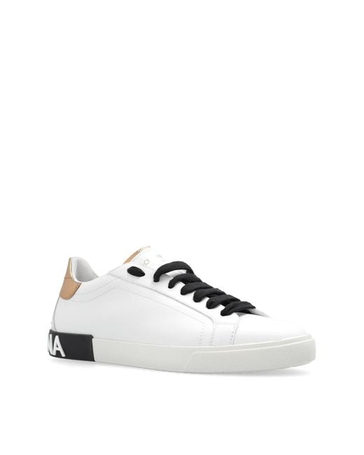 Dolce & Gabbana White Portofino Low-Top Sneakers