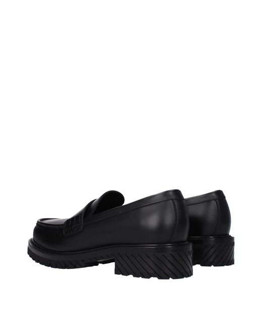 Off-White c/o Virgil Abloh Black Leather Slip-On Loafers for men