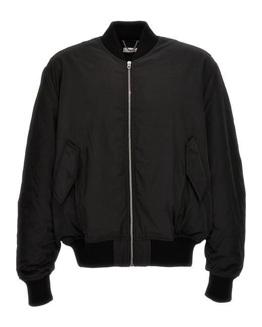 1989 STUDIO Black Nylon Bomber Jacket Polyester Down Jacket, Parka, Casual for men