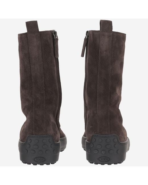 Tod's Brown Ankle Boots Suede