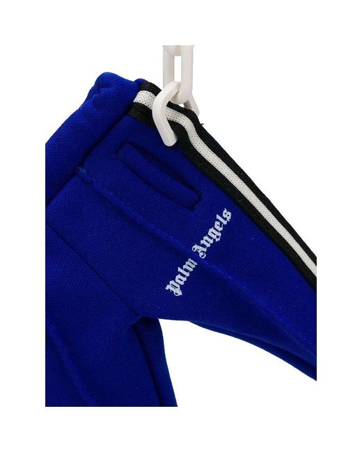 Palm Angels Blue Mini Track Pants Keyring for men