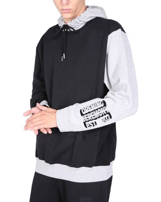 Opening Ceremony Black Sweatshirt With Flocked Logo for men