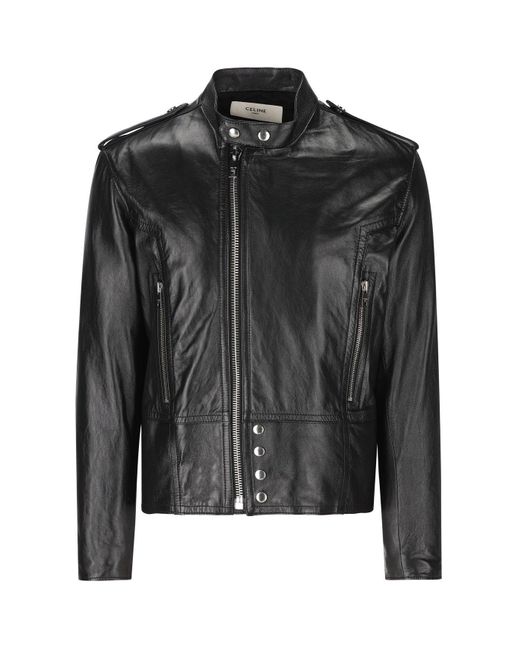 Celine Racer Blouson Jacket in Black for Men | Lyst