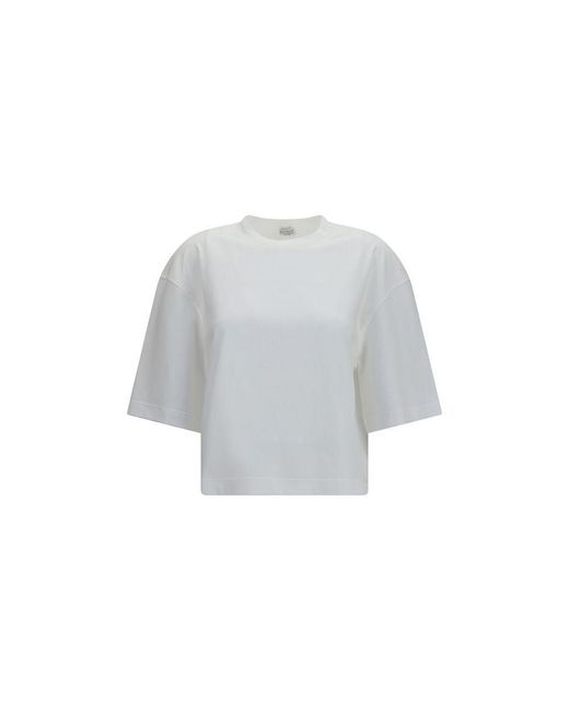 Brunello Cucinelli Gray White Cotton T