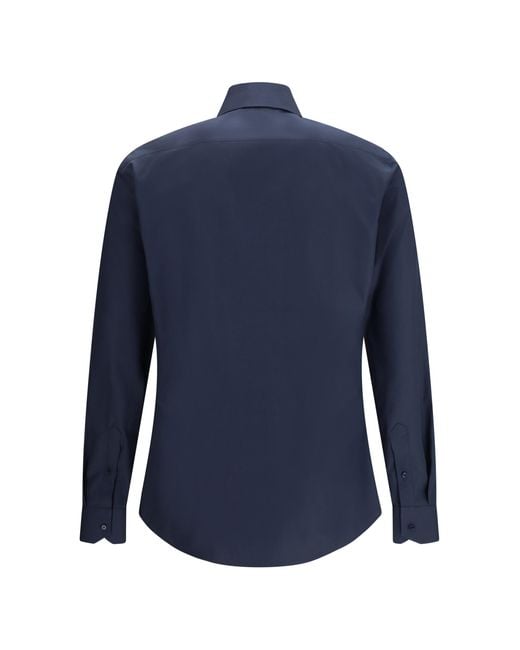 Fendi Blue Shirt With Ff Detail Cotton for men