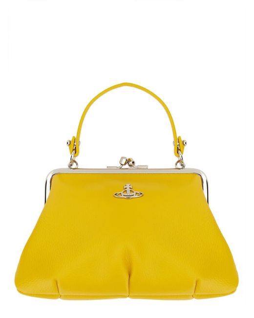 Vivienne Westwood Yellow Granny Orb-plaque Chain-linked Crossbody Bag