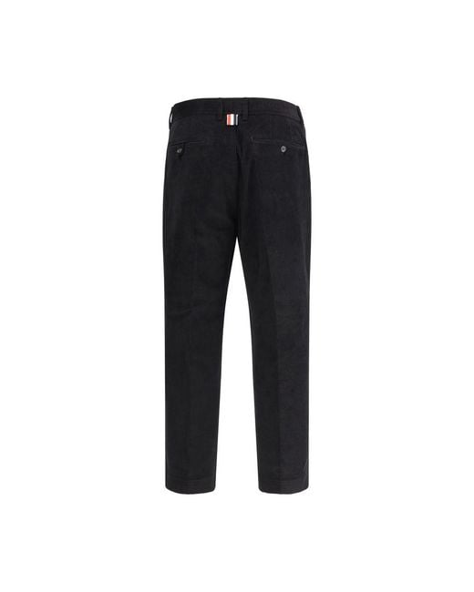 Thom Browne Black Cotton Chino Pants for men