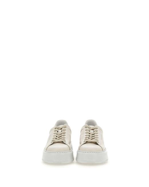 Woolrich White Chunky Court Leather Sneakers