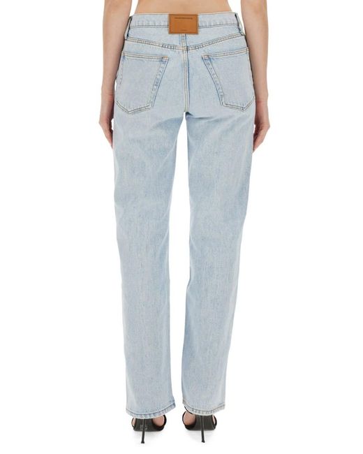 T By Alexander Wang Blue T By Alexander Wang Ez Logo Jeans And Cut-out