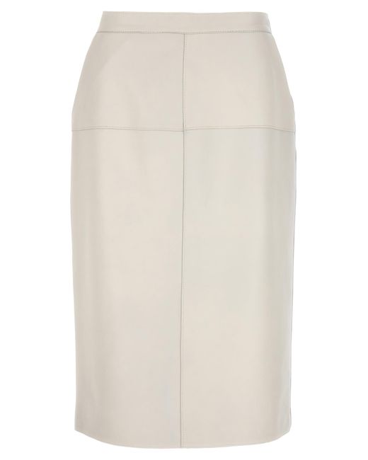 P.A.R.O.S.H. White Leather Skirt