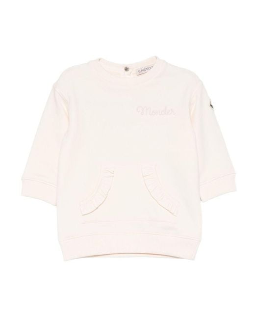 Moncler White Enfant Dress Cotton; Elastane