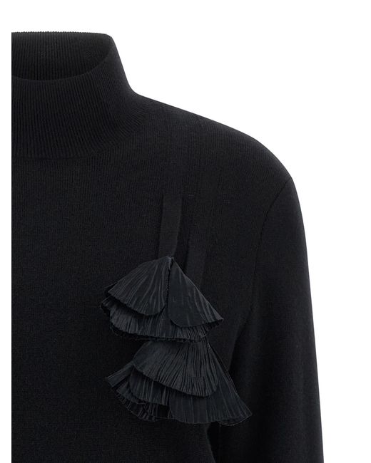 Ferragamo Black Floral Insert Sweater