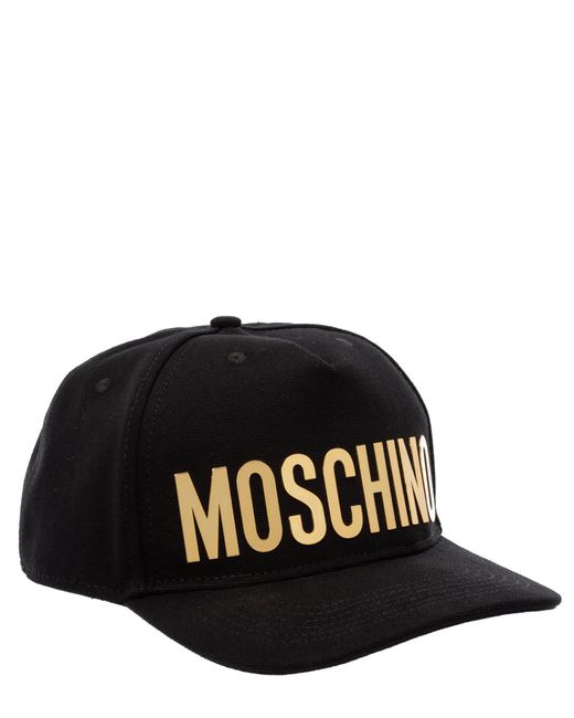 Moschino Cotton Baseball Cap in Black 