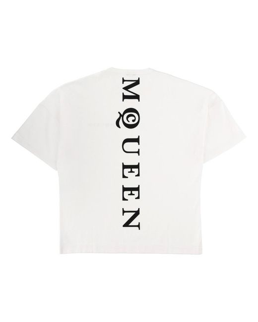 McQueen White Logo T-Shirt Cotton T-Shirts for men