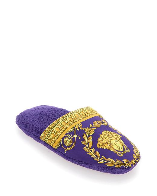 Versace Purple Slippers I Heart Baroque