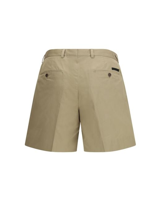 Prada White Cotton Shorts Bermuda for men