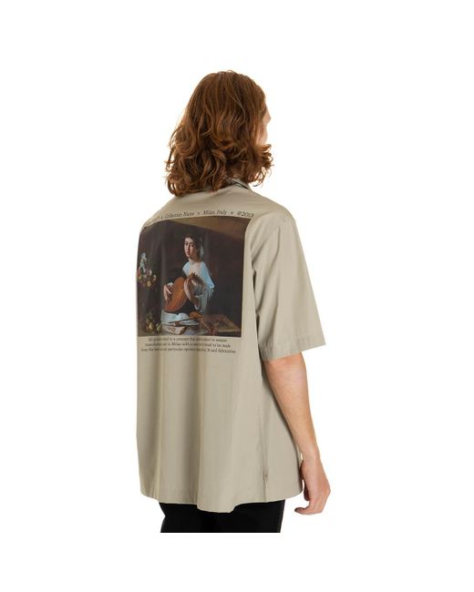 Off-White c/o Virgil Abloh Caravaggio Lute Holiday Shirt in Brown