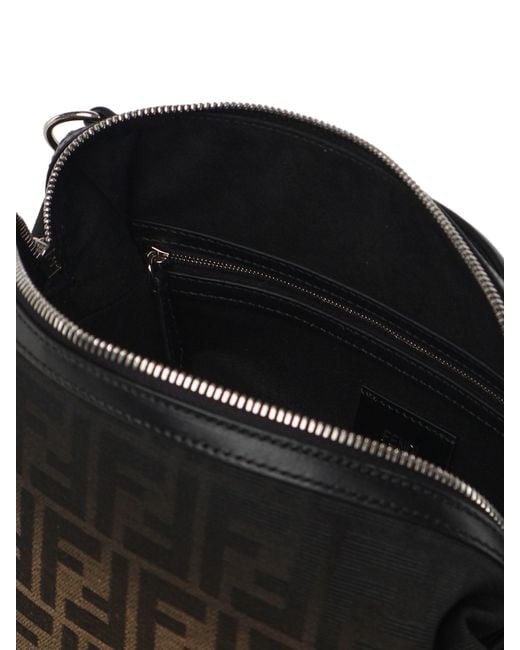 Fendi Black Siesta Small Ff Jacquard Bag for men
