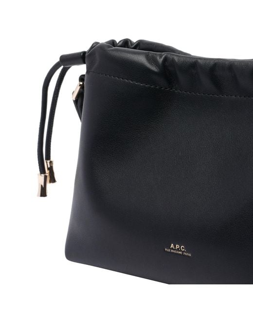 A.P.C. Black Mini Ninon Bucket Bag