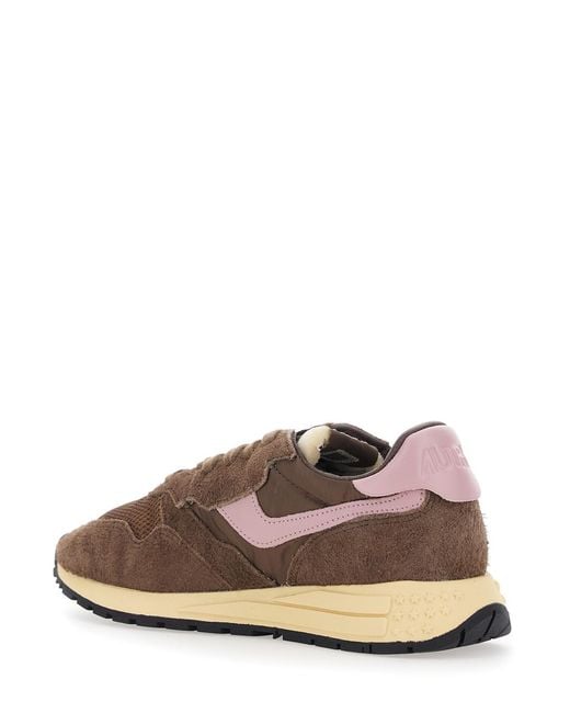Autry Brown Sneakers Leather Nylon Trainers