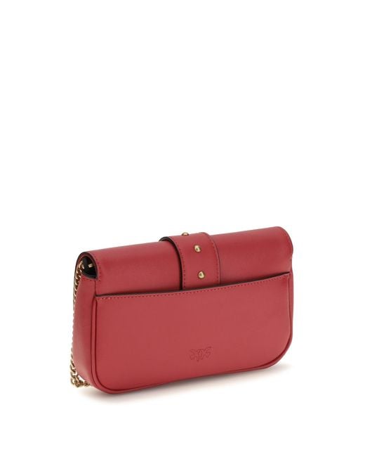 Pinko Red Love One Shoulder Bag Calf Leather Bos Taurus