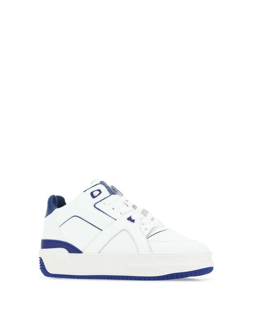 Just Don White Two-Tone Leather Courtside Lo Jd3 Sneakers for men