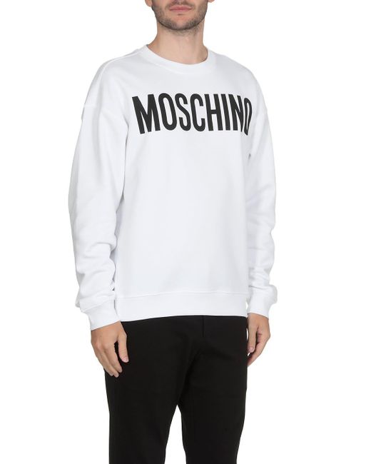 Moschino Black Logo Print Crewneck Sweatshirt for men