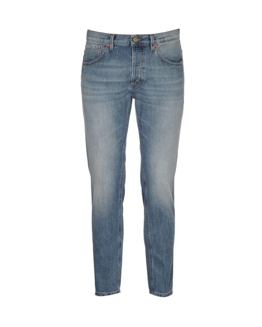 Dondup Blue Buttoned Fitted Jeans for men